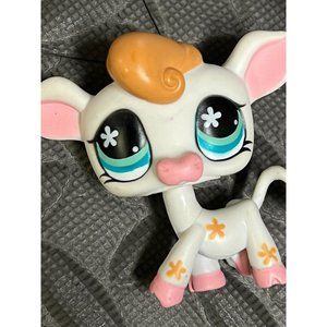 Littlest Pet Shop 877 White Brown Cow LPS #877 Figure Cake Topper Cupcake Bobble
